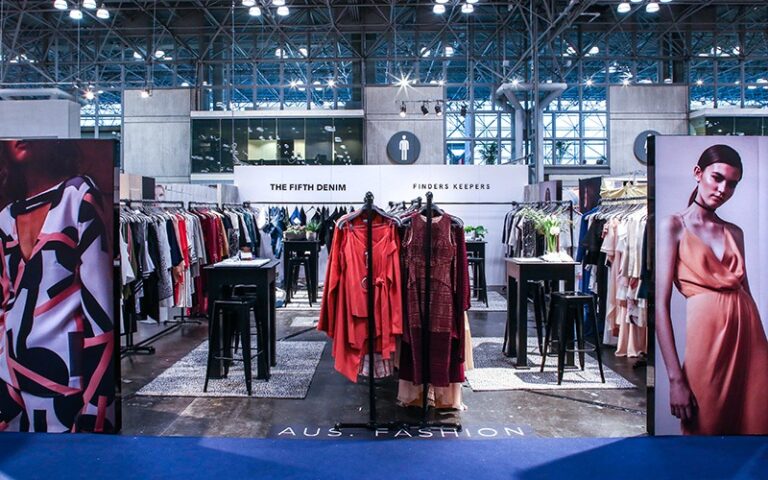 Australian fashion brands at trade show.